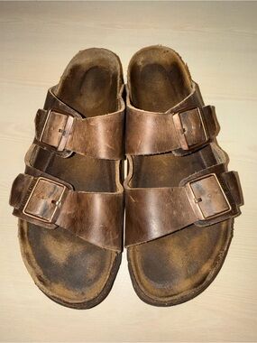 Birkenstock Arizona Sandals Women’s 39 EU / 8 US – Brown – Double Strap Slide